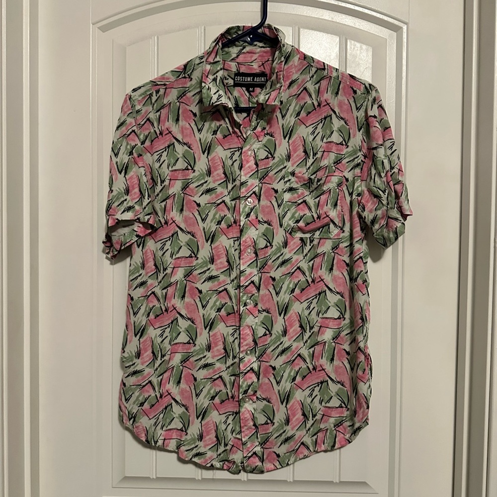 Stranger Things Jim Hopper Tropical Button Down Shirt Size M